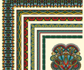 Decorative border corner ethnic styles vector 07
