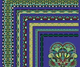 Decorative border corner ethnic styles vector 08