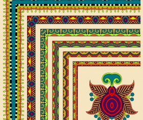 Decorative border corner ethnic styles vector 09