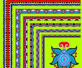 Decorative border corner ethnic styles vector 10