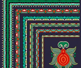 Decorative border corner ethnic styles vector 11