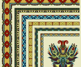 Decorative border corner ethnic styles vector 13