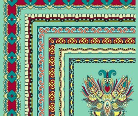 Decorative border corner ethnic styles vector 14