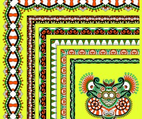 Decorative border corner ethnic styles vector 16