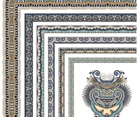 Decorative border corner ethnic styles vector 18