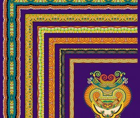 Decorative border corner ethnic styles vector 19
