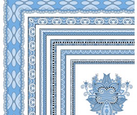 Decorative border corner ethnic styles vector 21