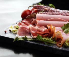 Delicious Italian sausage food piece with ham sausage Stock Photo 03