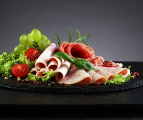 Delicious Italian sausage food piece with ham sausage Stock Photo 10