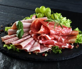 Delicious Italian sausage food piece with ham sausage Stock Photo 11