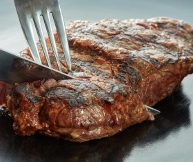 Delicious fried steak Stock Photo