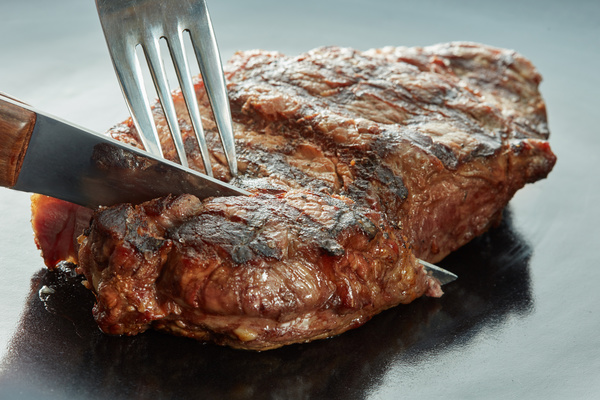 Delicious fried steak Stock Photo
