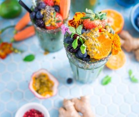 Delicious fruit smoothies Stock Photo