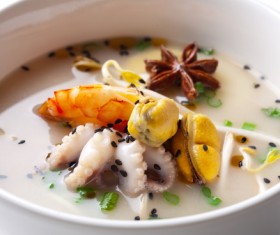 Delicious seafood soup Stock Photo 08