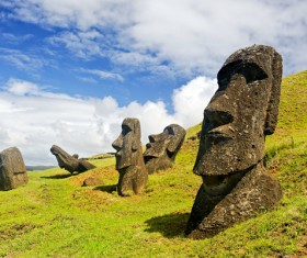 Easter Island stone statue Stock Photo