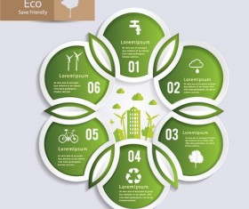 Eco round infographic template vector