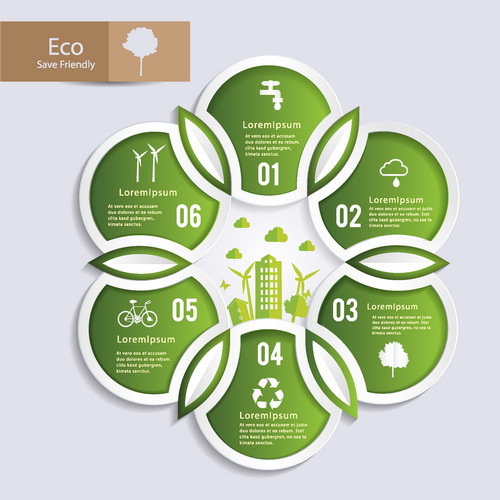 Eco round infographic template vector