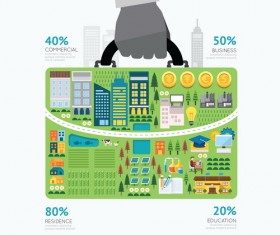 Ecology city business infographic vector 02
