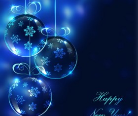 Elegant christmas card blue vector design