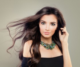 Elegant makeup ringletted lovely woman Stock Photo 01