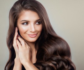 Elegant makeup ringletted lovely woman Stock Photo 13