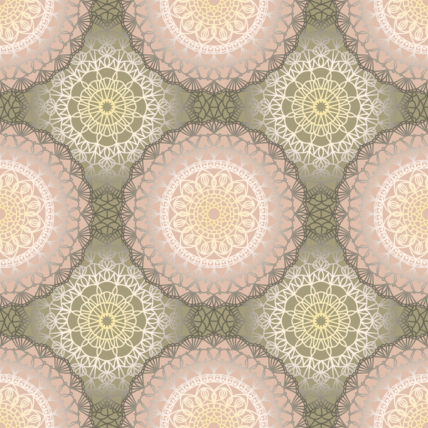 Elegant seamless mandala pattern vector 07