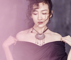 Elegant temperament Asian beauty Stock Photo