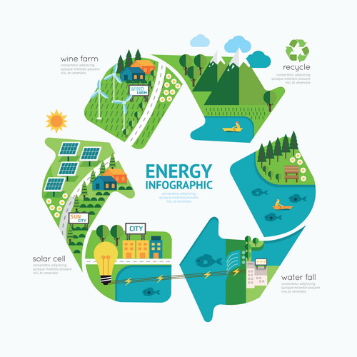Energy business infographic vector 02