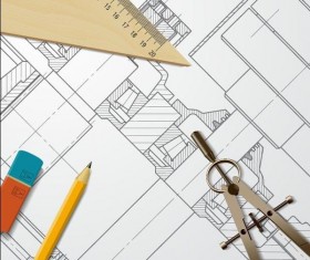 Engineer design drawings template vector 05