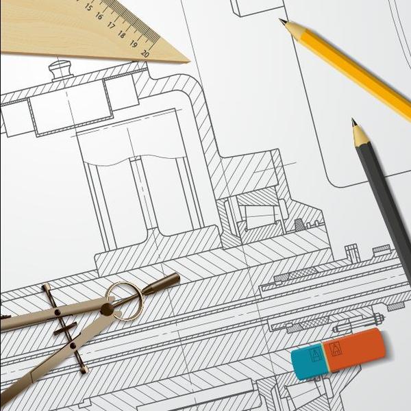 Engineer design drawings template vector 06