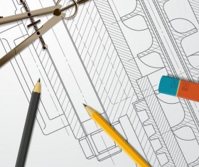 Engineer design drawings template vector 10
