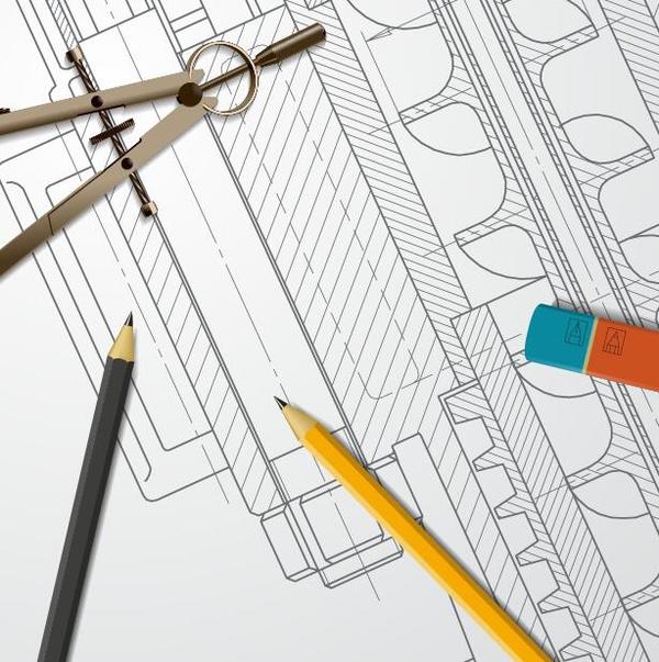 Engineer design drawings template vector 10
