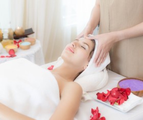 Facial beauty massage Stock Photo
