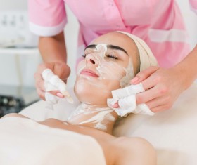 Facial care and maintenance Stock Photo