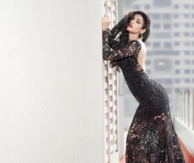 Fashion model outdoor photo Stock Photo