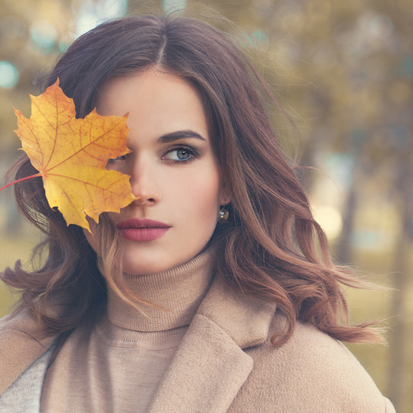 Fashion models in fall Parks Stock Photo 04