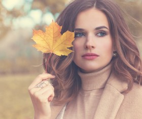 Fashion models in fall Parks Stock Photo 06