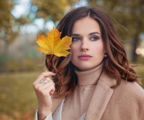 Fashion models in fall Parks Stock Photo 09