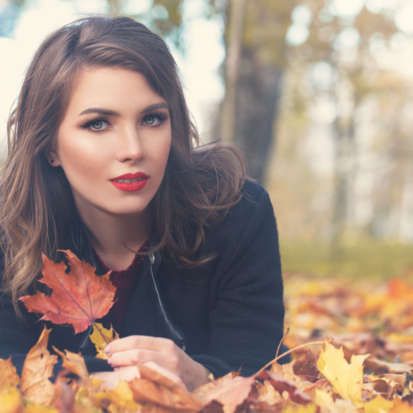 Fashion models in fall Parks Stock Photo 12