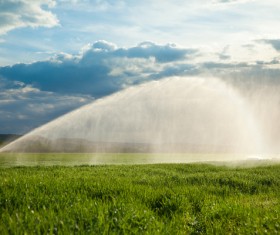 Field Irrigation System watering Stock Photo 07