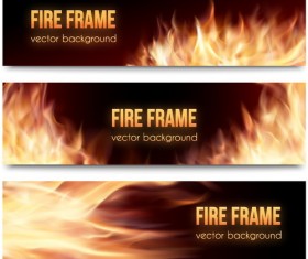 Fire banners template vector 02