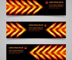 Fire with arrow banner vector