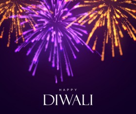 Firework effect with Diwali background vector 03
