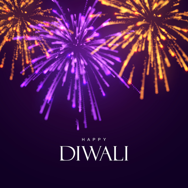 Firework effect with Diwali background vector 03