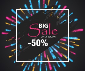 Fireworks with sale background vector 06