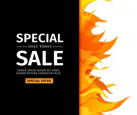 Flame cover special sale vector template 01