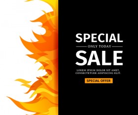 Flame cover special sale vector template 02