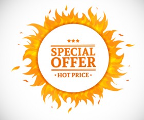 Flame frame with sale background vector