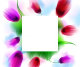 Flower frame with blank background vector