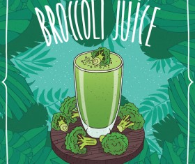 Fresh broccoli juice poster vector